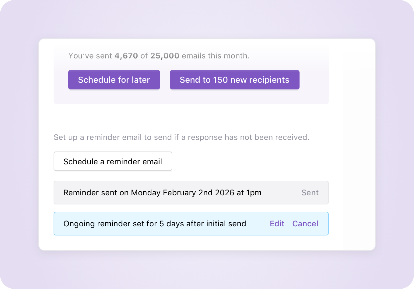 Reminder emails